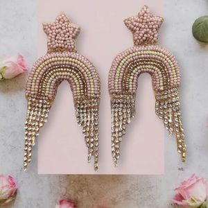 ✨BOUTIQUE✨ Nude and Pink Rainbow Earrings NWT